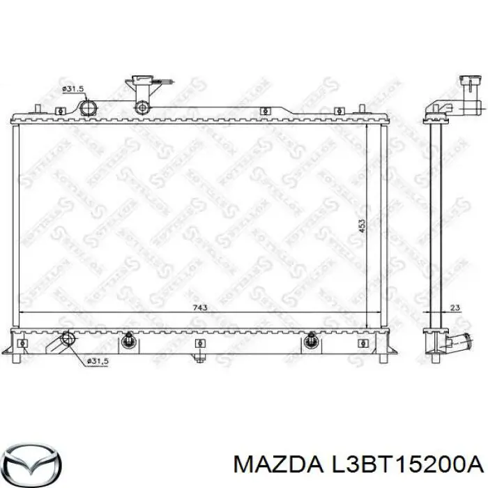 Радіатор основний Mazda L3BT15200A ціна, від 91.11 USD