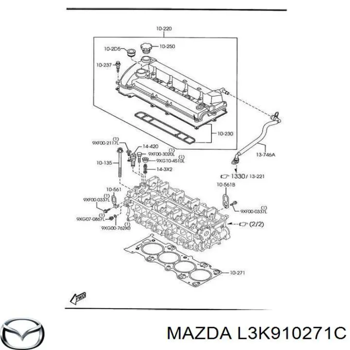 Прокладка ГБЦ Mazda L3K910271C ціна, від 50.31 USD