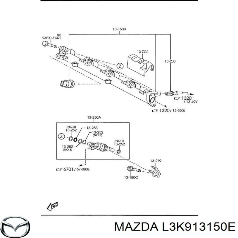 Купити L3K913150A Mazda Розподільник палива