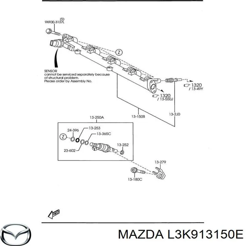 Розподільник палива Mazda CX-7 (ER) (Мазда CX-7)