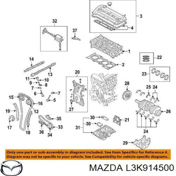 L3K914500 Mazda натягувач ланцюга насосу масляного
