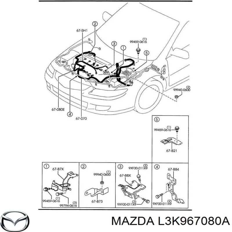  Mazda L3K967080A ціна, від 28.12 USD