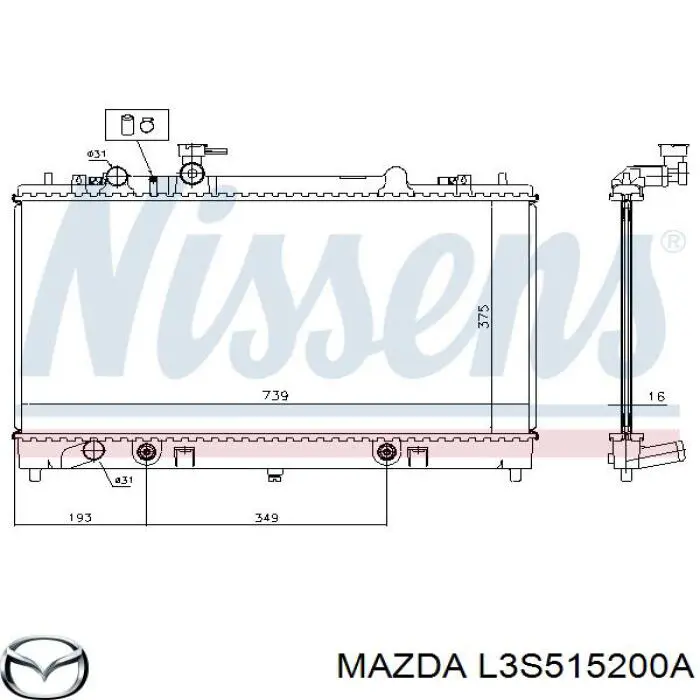 Купити L3S515200A Mazda Радіатор двигуна