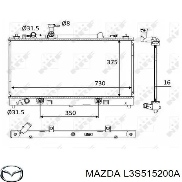 L3S515200A Mazda радіатор охолодження двигуна