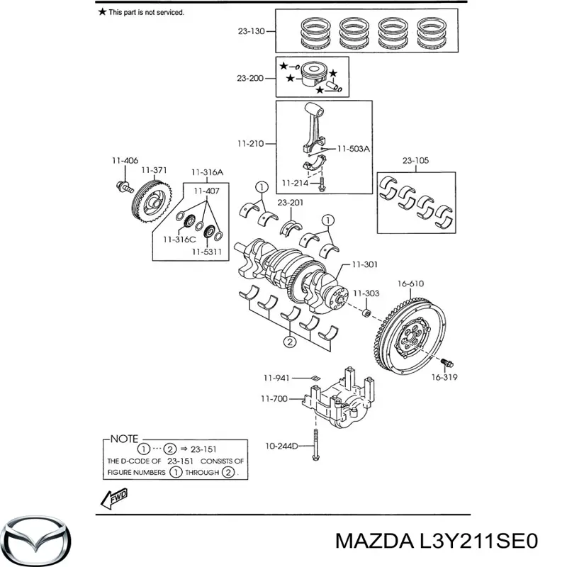 Вкладиші колінвала, шатунні, комплект, стандарт (STD) Mazda 6 MPS (GG) (Мазда 6)