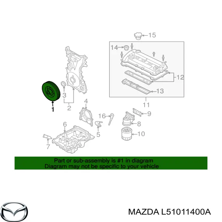 Шків колінвала (демпфер ) Mazda L51011400A ціна, від 76.02 USD