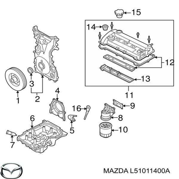 Шків колінвала L51011400A Mazda