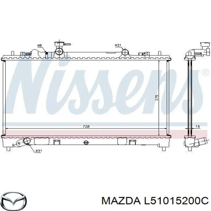 L51015200C Mazda радіатор охолодження двигуна