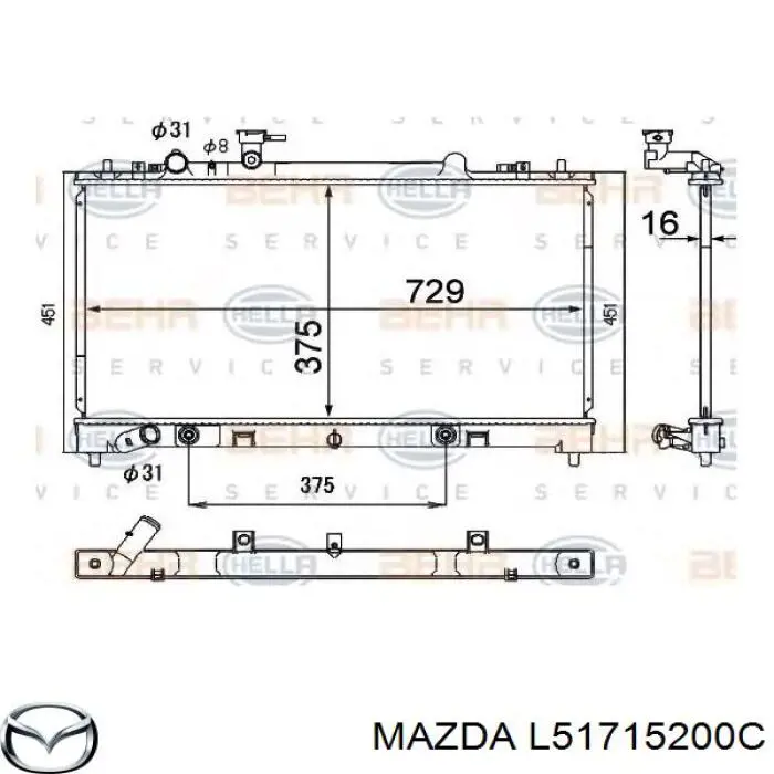 L51715200C Mazda радіатор охолодження двигуна