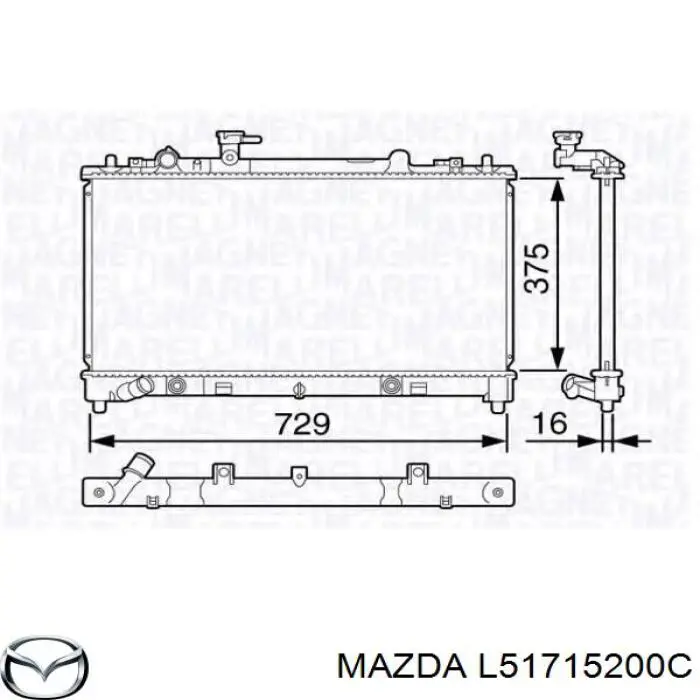 L51715200C Mazda Радіатор охолодження двигуна