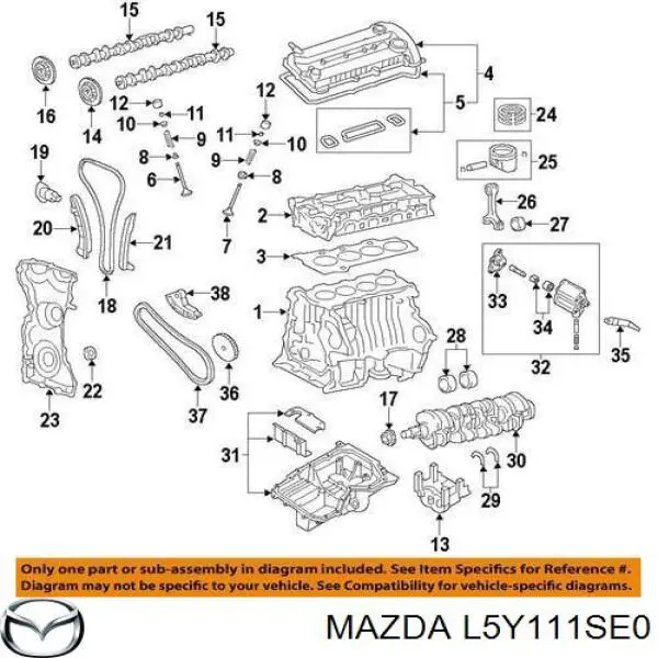 Купити L5Y111SE0 Mazda Вкладиші коленвала шатунні