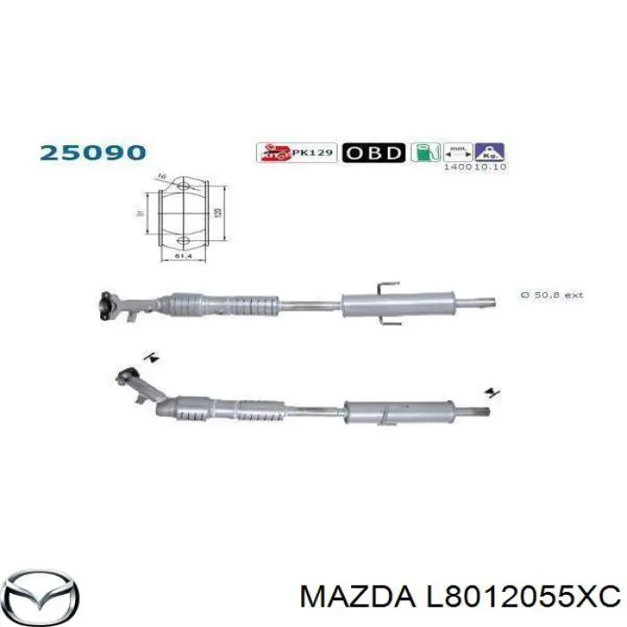 Купити L8012055XC Mazda Перетворювач відпрацьованих газів