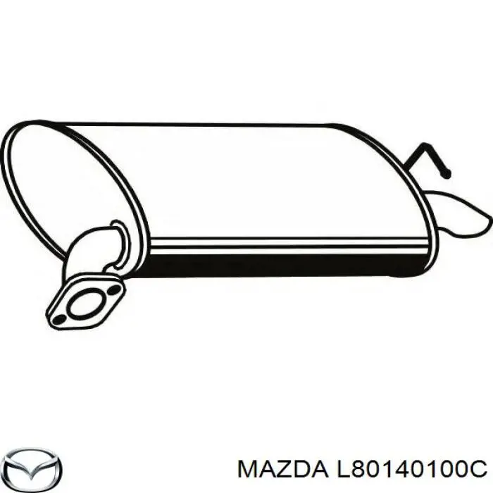 L80140100D Mazda глушник, задня частина