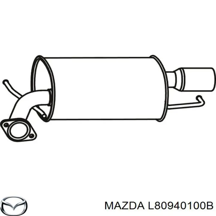 L80940100B Mazda глушник, задня частина