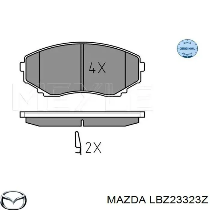 LBZ23323Z Mazda колодки гальмівні передні, дискові