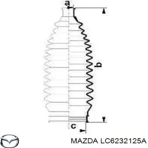 Пильник рульового механізму/рейки, правий Mazda LC6232125A ціна, від 12.04 USD
