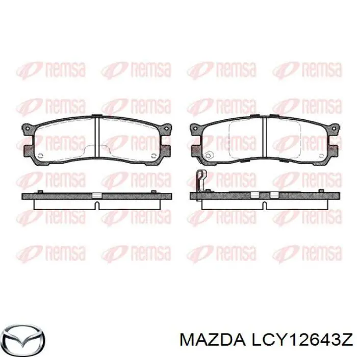 Задні гальмівні колодки Mazda LCY12643Z ціна, від 10.91 USD