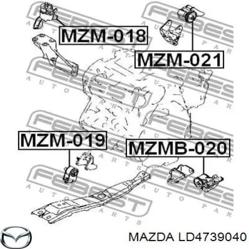 Подушка (опора) двигуна, задня Mazda LC6239040C ціна, від 21.18 USD