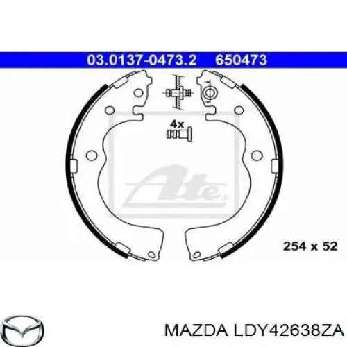 LDY42638ZA Mazda колодки гальмові задні, барабанні