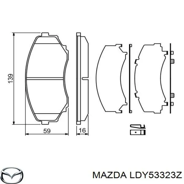 Тормозні колодки Mazda LDY53323Z