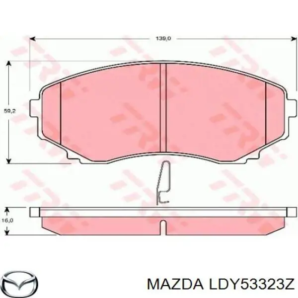 Купити LDY53323Z Mazda Колодки гальмівні передні, дискові