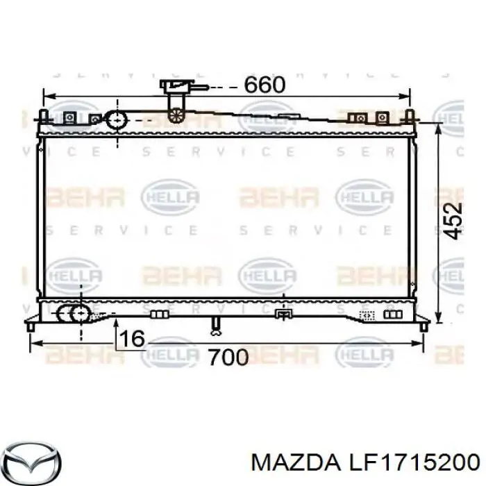 LF1715200 Mazda радіатор охолодження двигуна