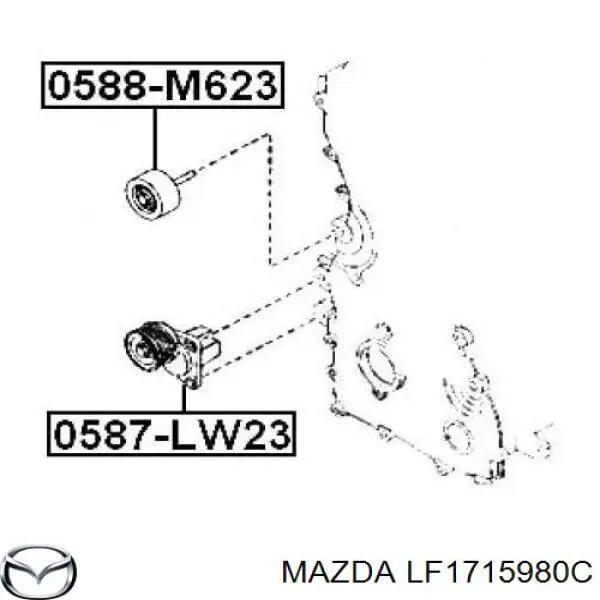 Купити LF1715980C Mazda Натягувач приводного ременя