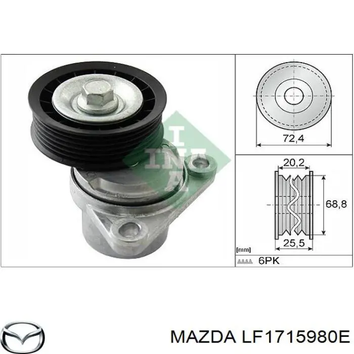 LF1715980E Mazda натягувач приводного ременя