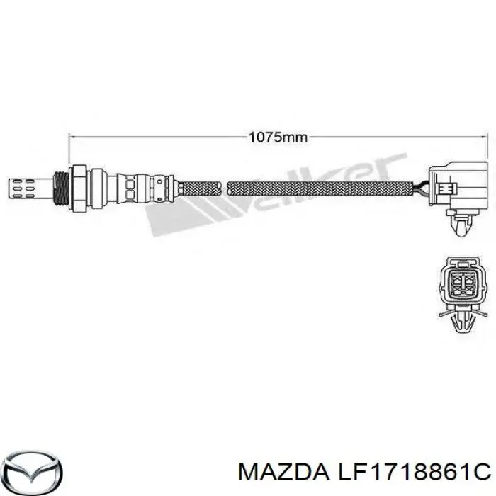 Лямбдазонд, датчик кисню після каталізатора Mazda LF1718861C ціна, від 17.27 USD
