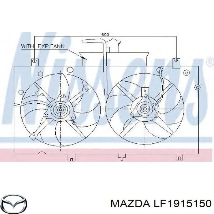 Двигун вентилятора системи охолодження Mazda LF1915150 ціна, від 25.34 USD