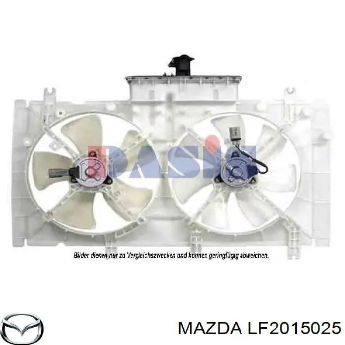 LF2015025 Mazda Дифузор радіатора охолодження, в зборі з мотором і крильчаткою