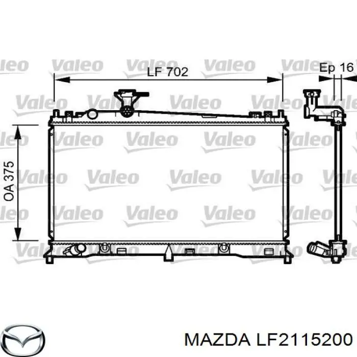 Радіатор основний Mazda LF2115200 ціна, від 83.99 USD