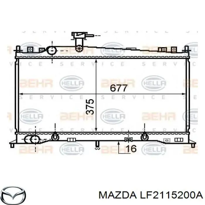 Радіатор LF2115200A Mazda