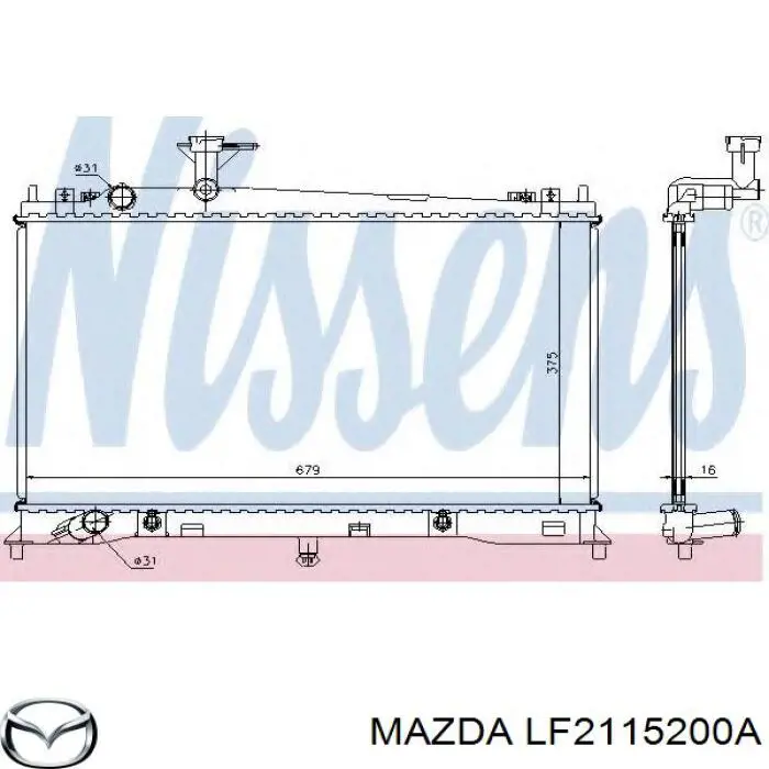 LF2115200A Mazda радіатор охолодження двигуна
