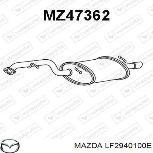 Купити LF2940100E Mazda Глушник вихлопних газів кінцевий