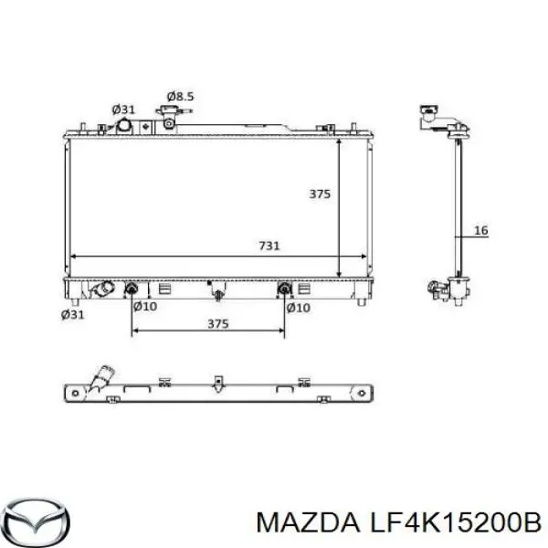 Радіатор основний Mazda LF4K15200B ціна, від 98.02 USD