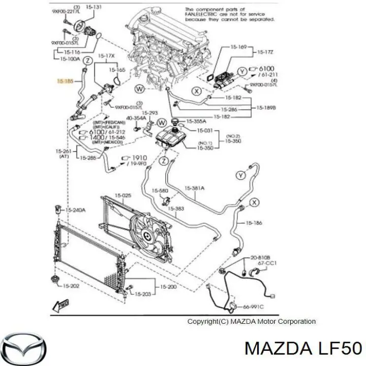 LF50 Mazda Мотор в зборі