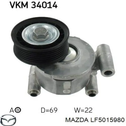 Натягувач приводного ременя LF5015980 Mazda