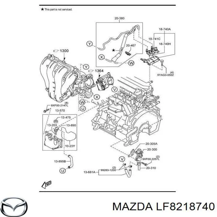LF8218740 Mazda клапан соленоїд регулювання заслонки egr