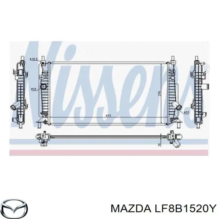 Радіатор основний Mazda LF8B1520Y ціна, від 74.39 USD