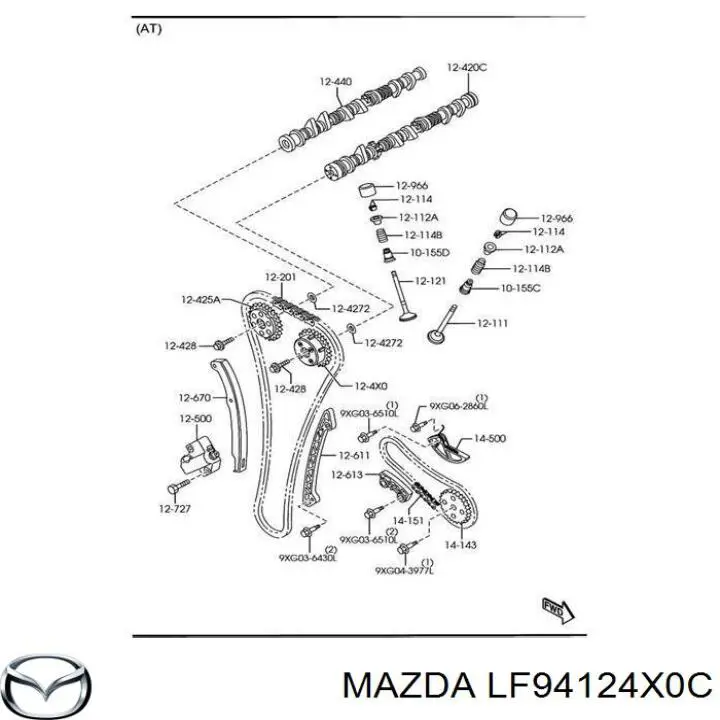 Зірка-шестерня розподільного валу двигуна, впускного MAZDA LF94124X0C