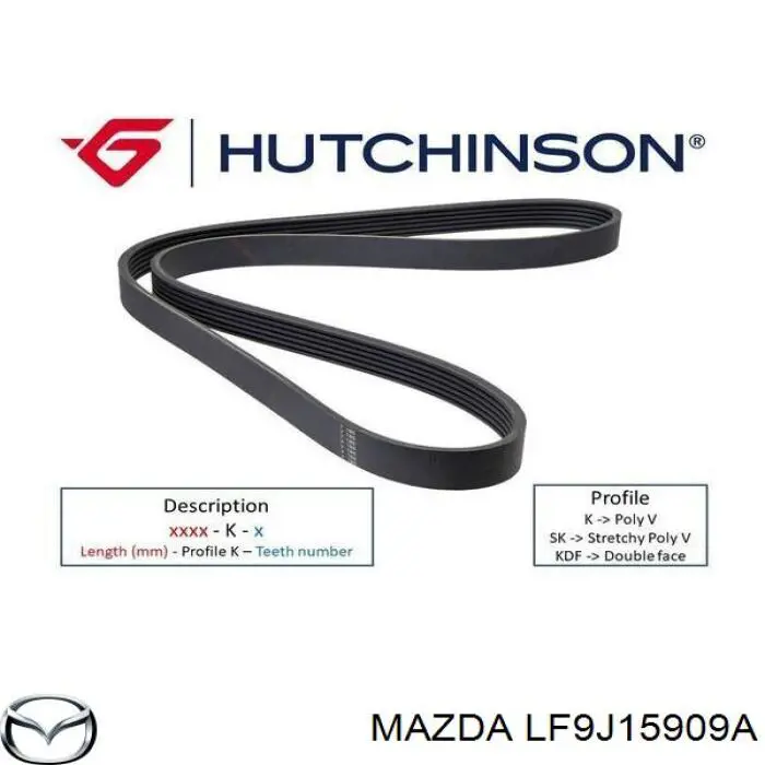 LF9J15909A Mazda Поліклиновий ремінь