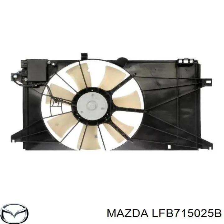 LFB715025B Mazda електровентилятор охолодження в зборі (двигун + крильчатка)
