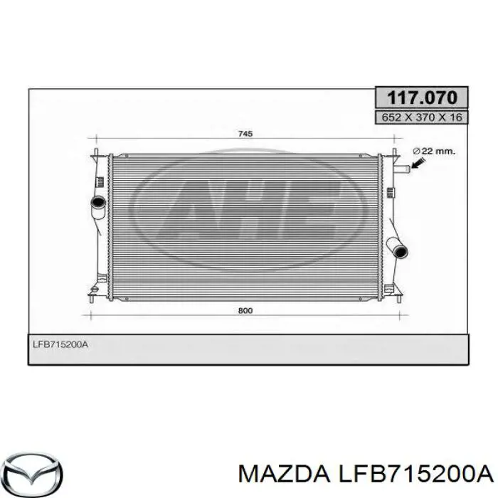 LFB715200A Mazda радіатор охолодження двигуна