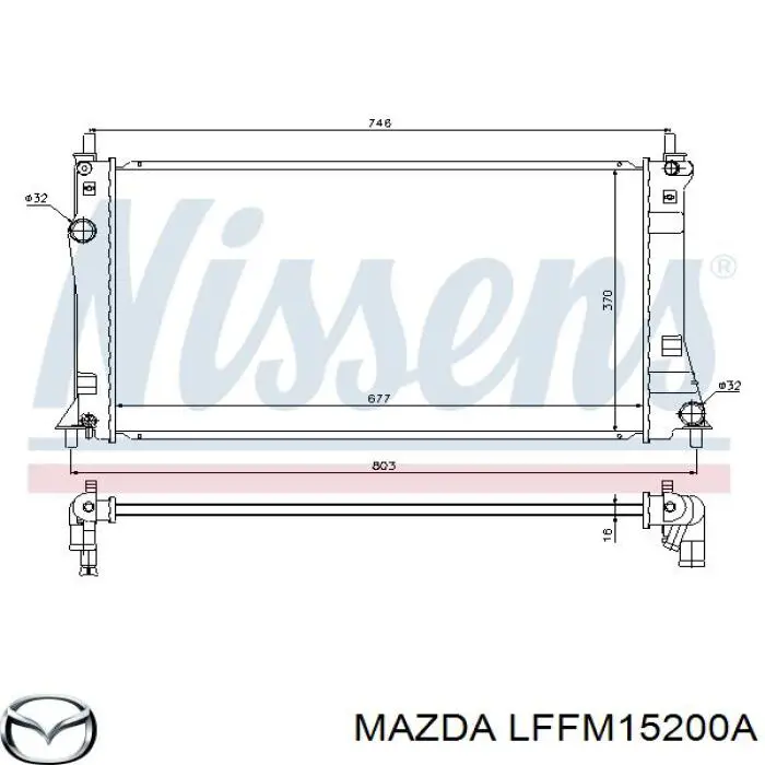 Радіатор LFFM15200A Mazda