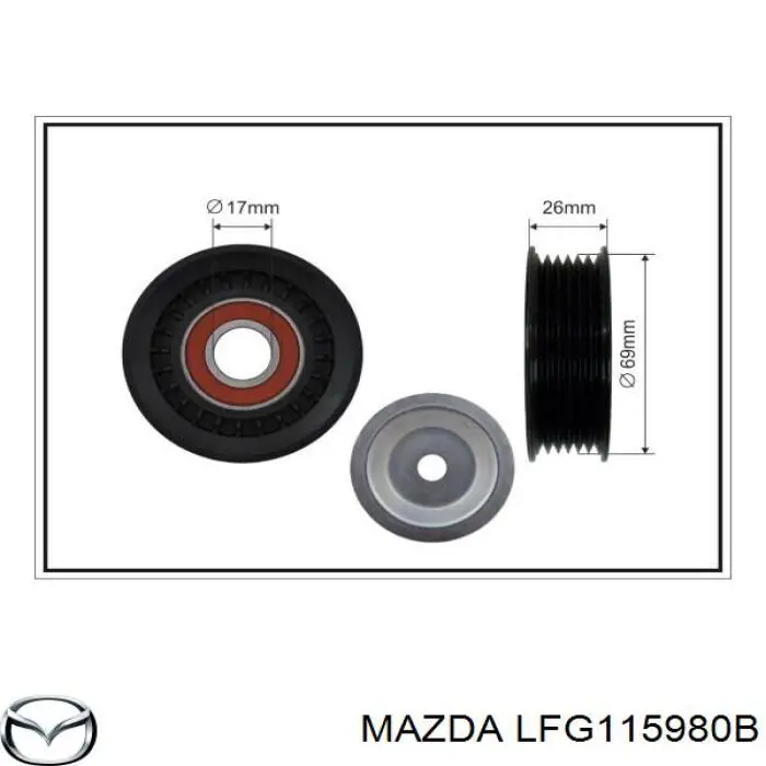 Купити LFG115980B Mazda Натягувач приводного ременя
