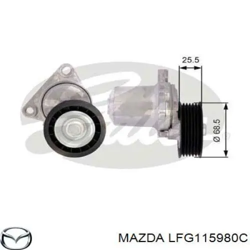 Натягувач приводного ременя Mazda LFG115980C ціна, від 43.07 USD