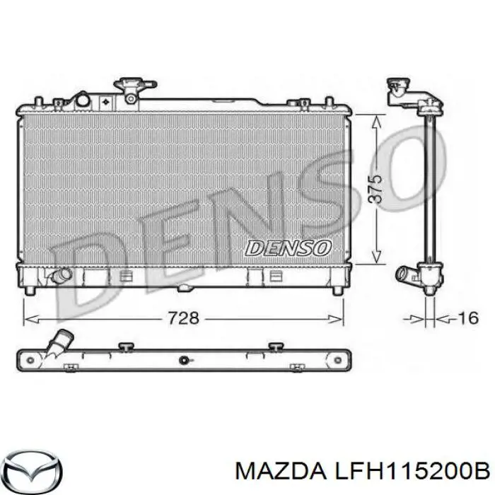 Радіатор основний Mazda LFH115200B ціна, від 165.03 USD