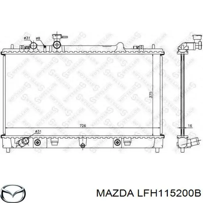 LFH115200B Mazda Радіатор охолодження двигуна