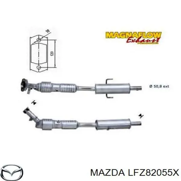 Конвертор-каталізатор (каталітичний нейтралізатор) Mazda LFZ82055X ціна, від 147.37 USD
